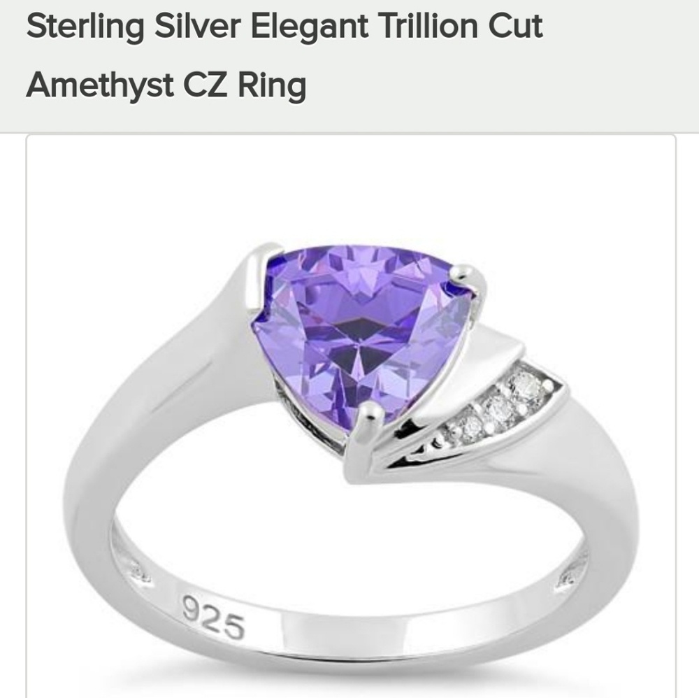 925 sterling silver amethyst ring